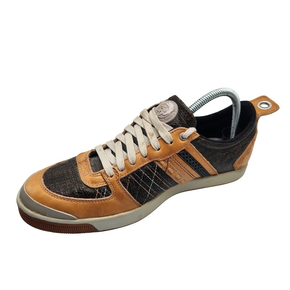 Vintage Y2K Diesel Shoes Mens Size 10 WISH Leather Colorblock Sneakers